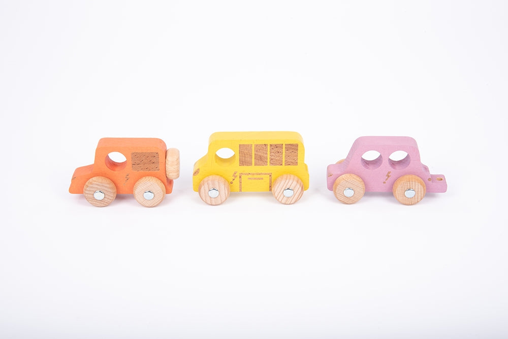 Tickit Rainbow Wooden City E-Vehicles Set