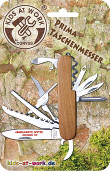 Kids At Work Pocket Knife Wood Handle Nature 03