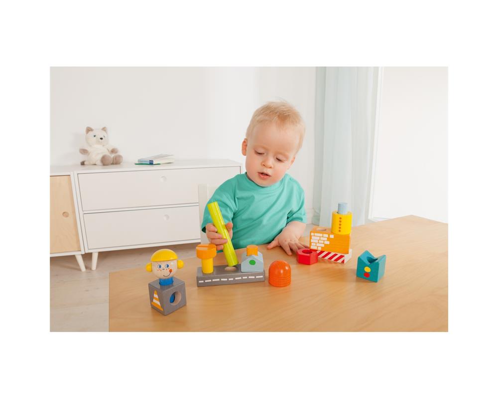 Haba Pegging Game Playing On The Building Site