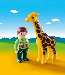 Playmobil 9380 1.2.3 Zookeeper with Giraffe