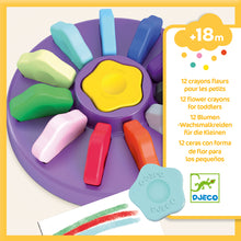 Djeco 12 Flower Crayons For Toddlers
