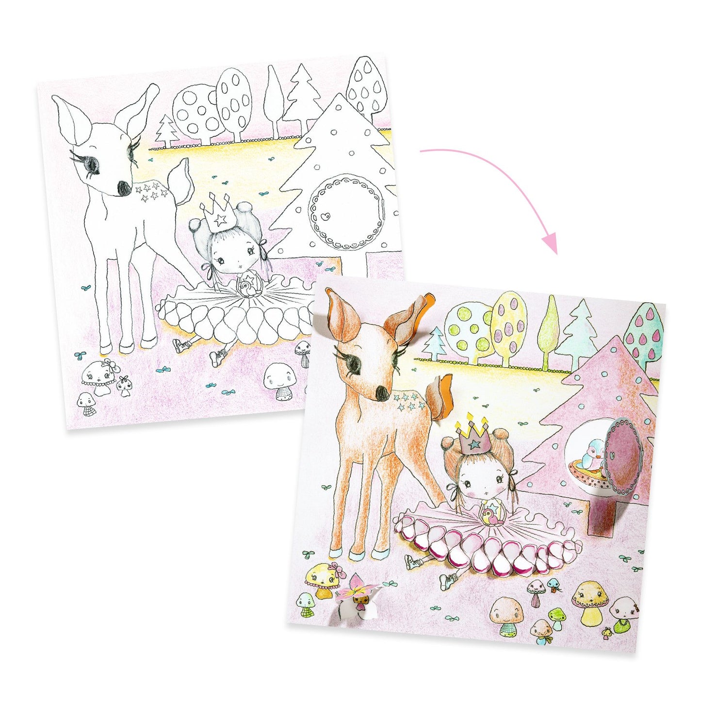 Djeco Little Doors Colouring Sheets - Pupi's Little Doors