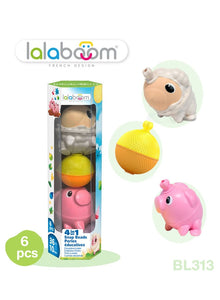 Lalaboom Tube Of Educational Beads And 2 Farm Animal Beads
