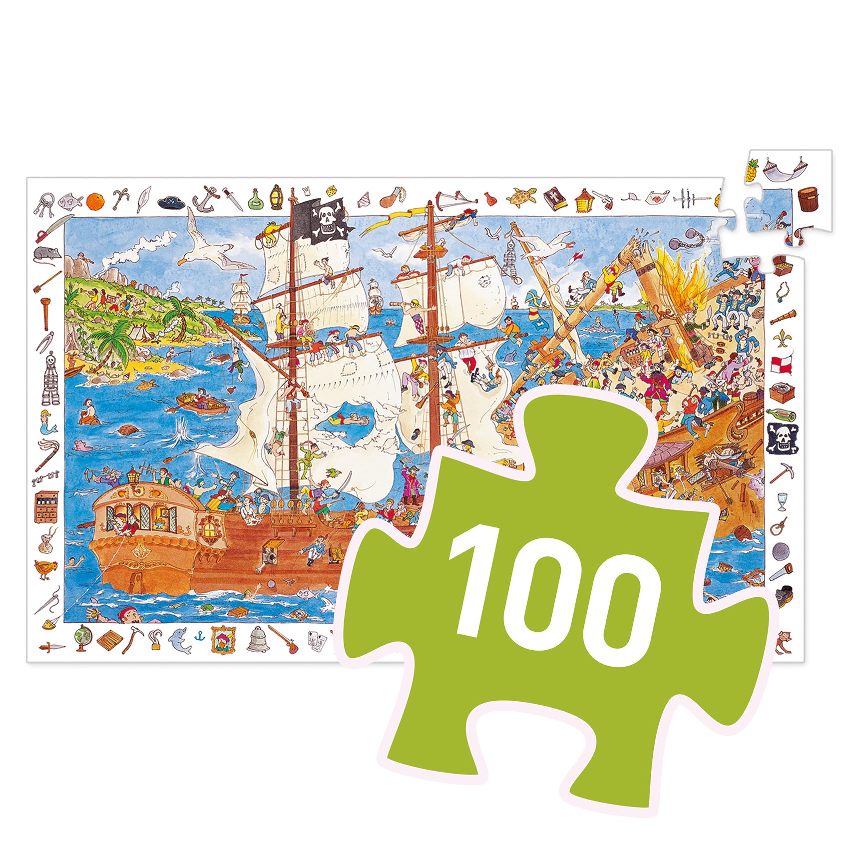 Djeco Pirates 100 Pcs Observation Puzzle