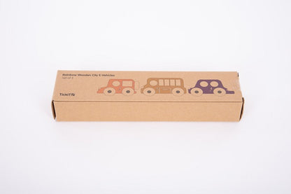 Tickit Rainbow Wooden City E-Vehicles Set