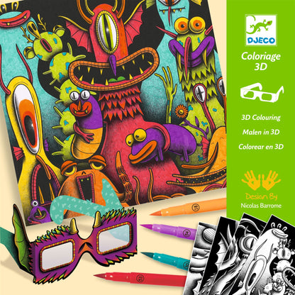 Djeco Funny Freaks 3D Felt Tip Art