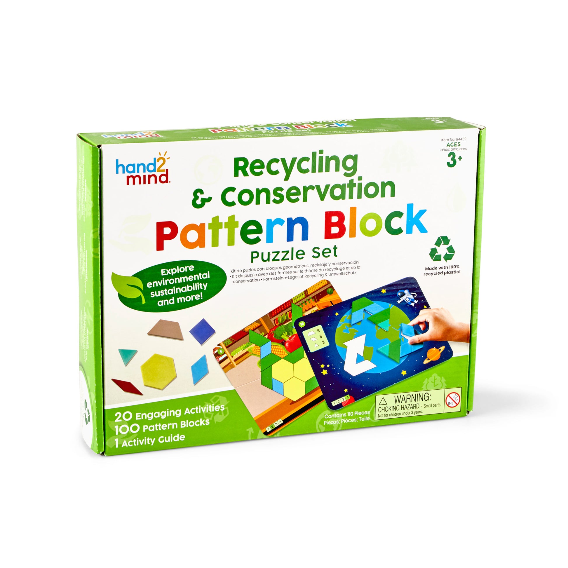 Learning Resources hand2mind Recycling & Conservation Pattern Block Puzzle Set