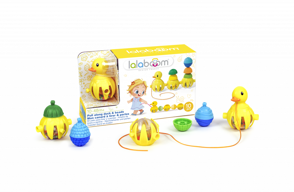 Lalaboom Pull Along Duck & Beads