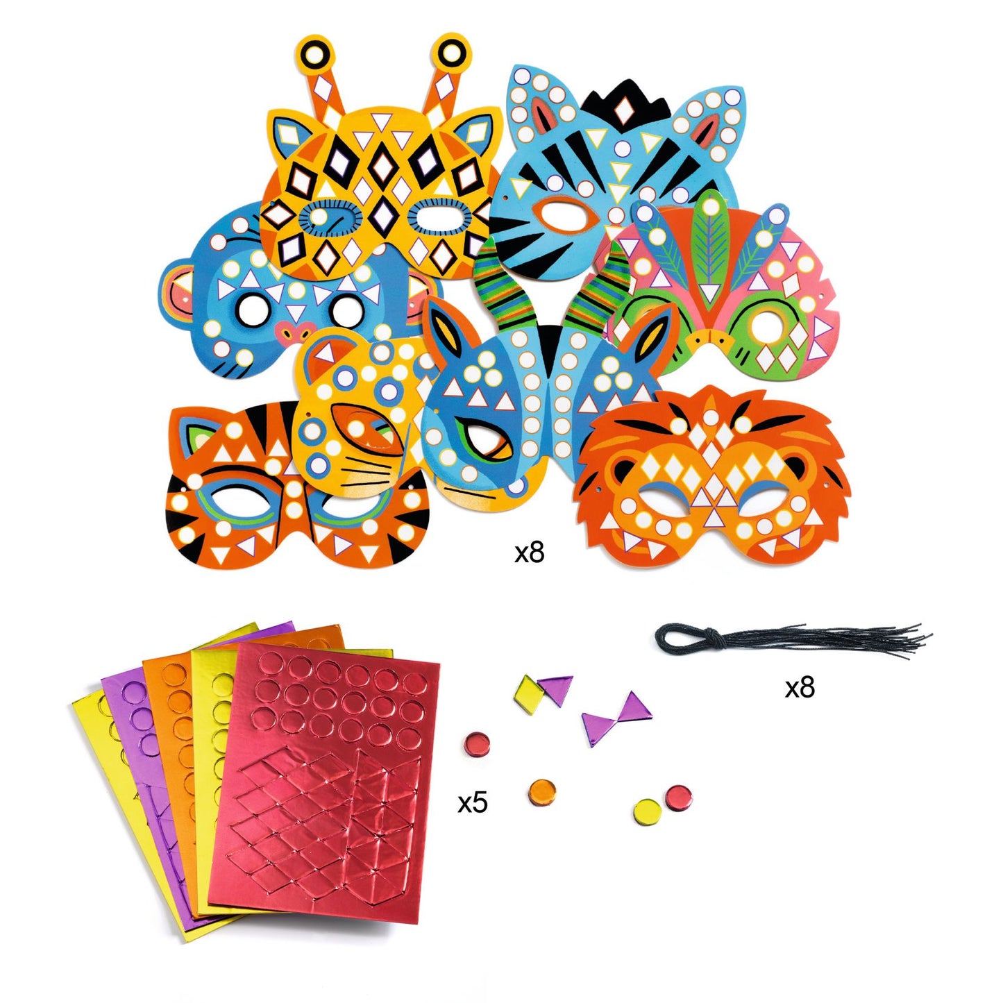 Djeco DIY Jungle Animals Mosaics & Stickers