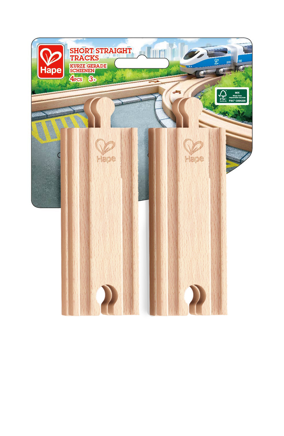 Hape 4pcs Short Straight Tracks