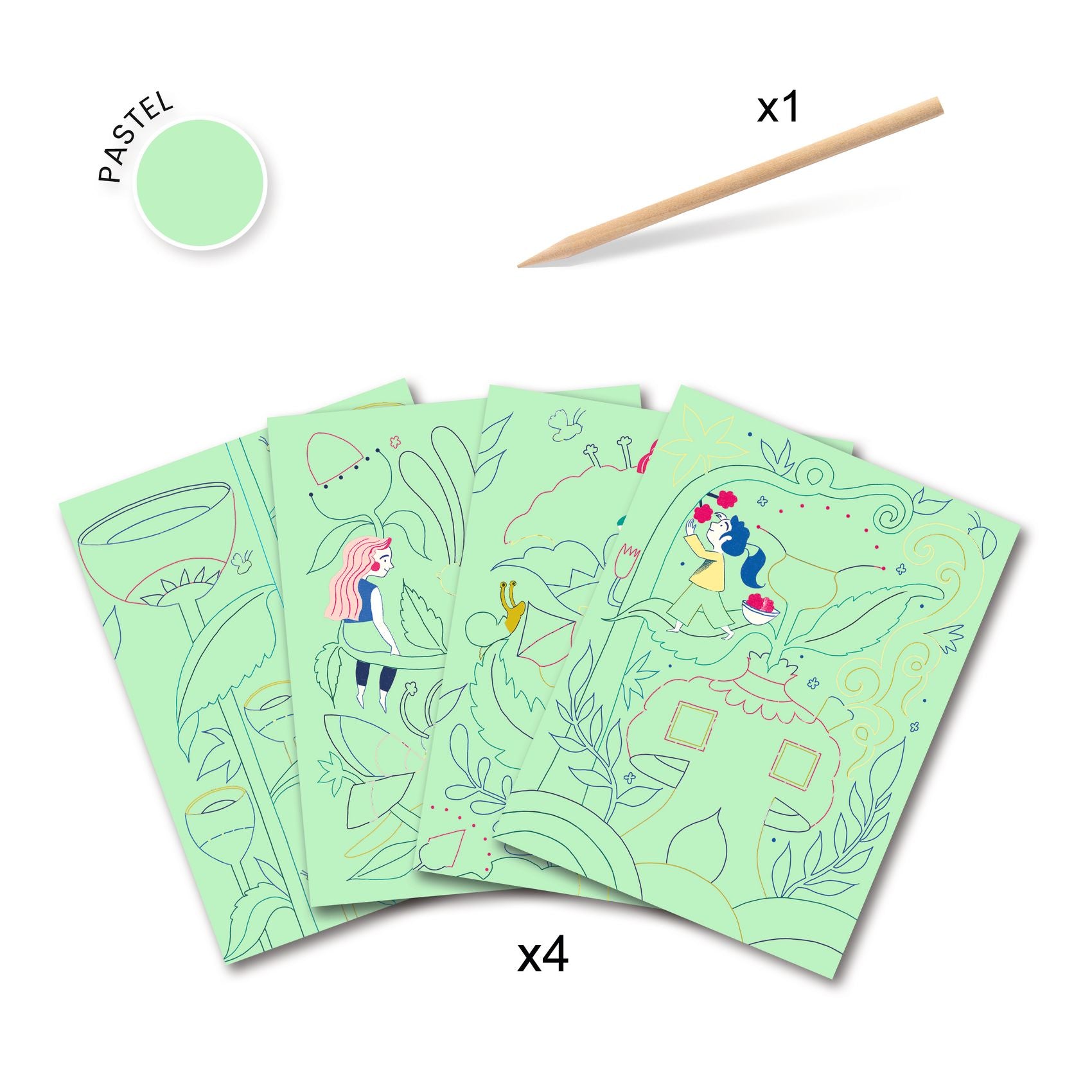 Djeco Fantasy Garden Scratch Cards