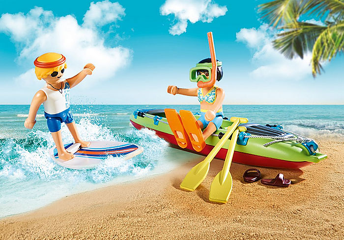 Playmobil 70436 Family Fun Beach Hotel Beach Car with Canoe