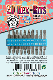 Kids At Work Bit Block 20 Hex Bits