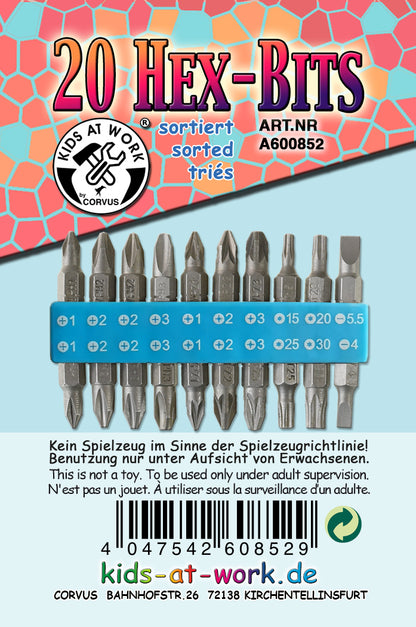 Kids At Work Bit Block 20 Hex Bits