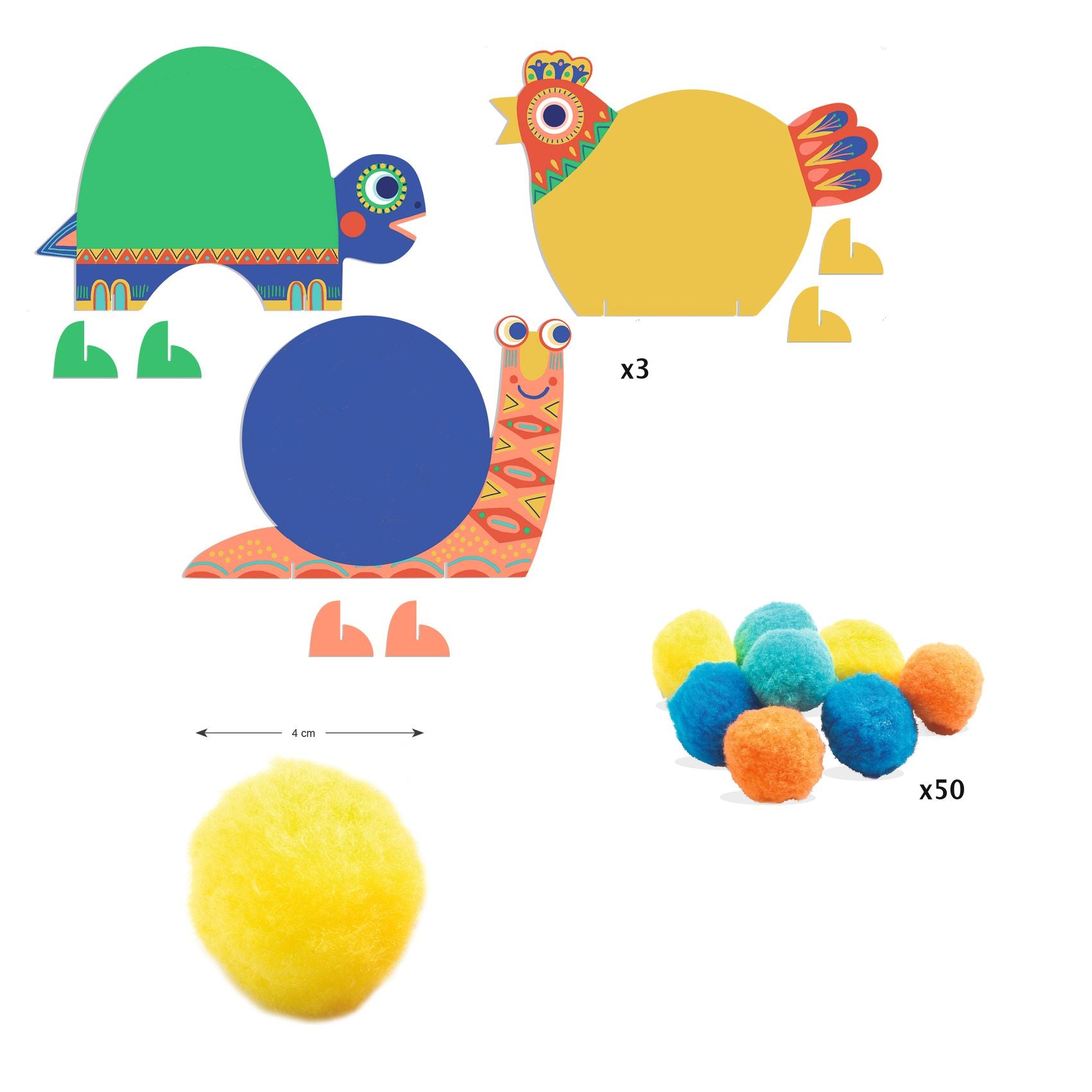 Djeco Fluffy Animals Pompoms