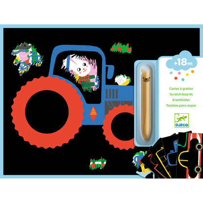 Djeco Learning About Vehicles Scratch Cards