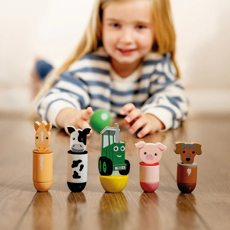 Tractor Ted Wooden Skittles