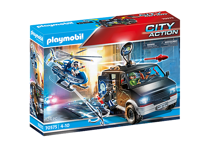 Playmobil 70575 City Action Police Helicopter Pursuit with Runaway Van
