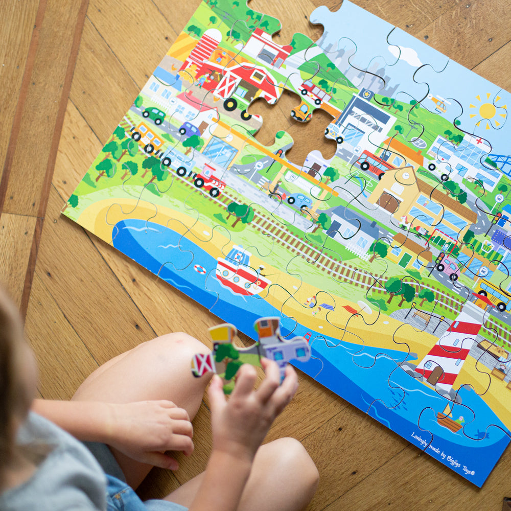 BigJigs Transport Town Floor Puzzle