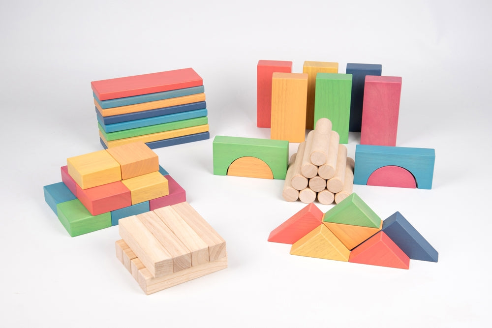 TickiT Rainbow Wooden Jumbo Block Set
