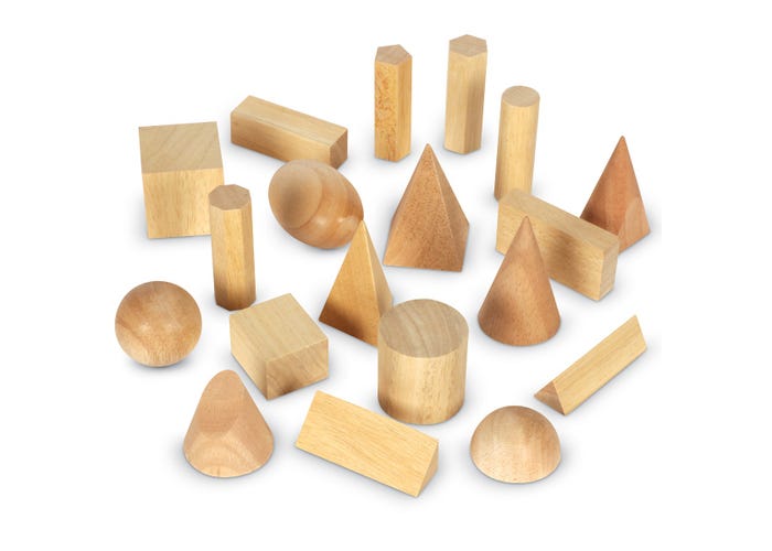 Learning Resources Wooden Geometric Solids (Set of 19)