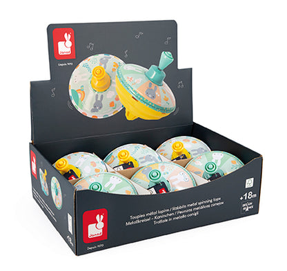 Janod Pure - Rabbits Metal Spinning Tops