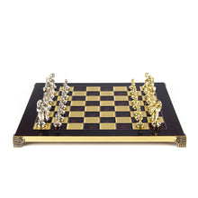 Manopoulos Classic Staunton Metal Chess Set with Gold/Silver Chessmen And Bronze-S34RED
