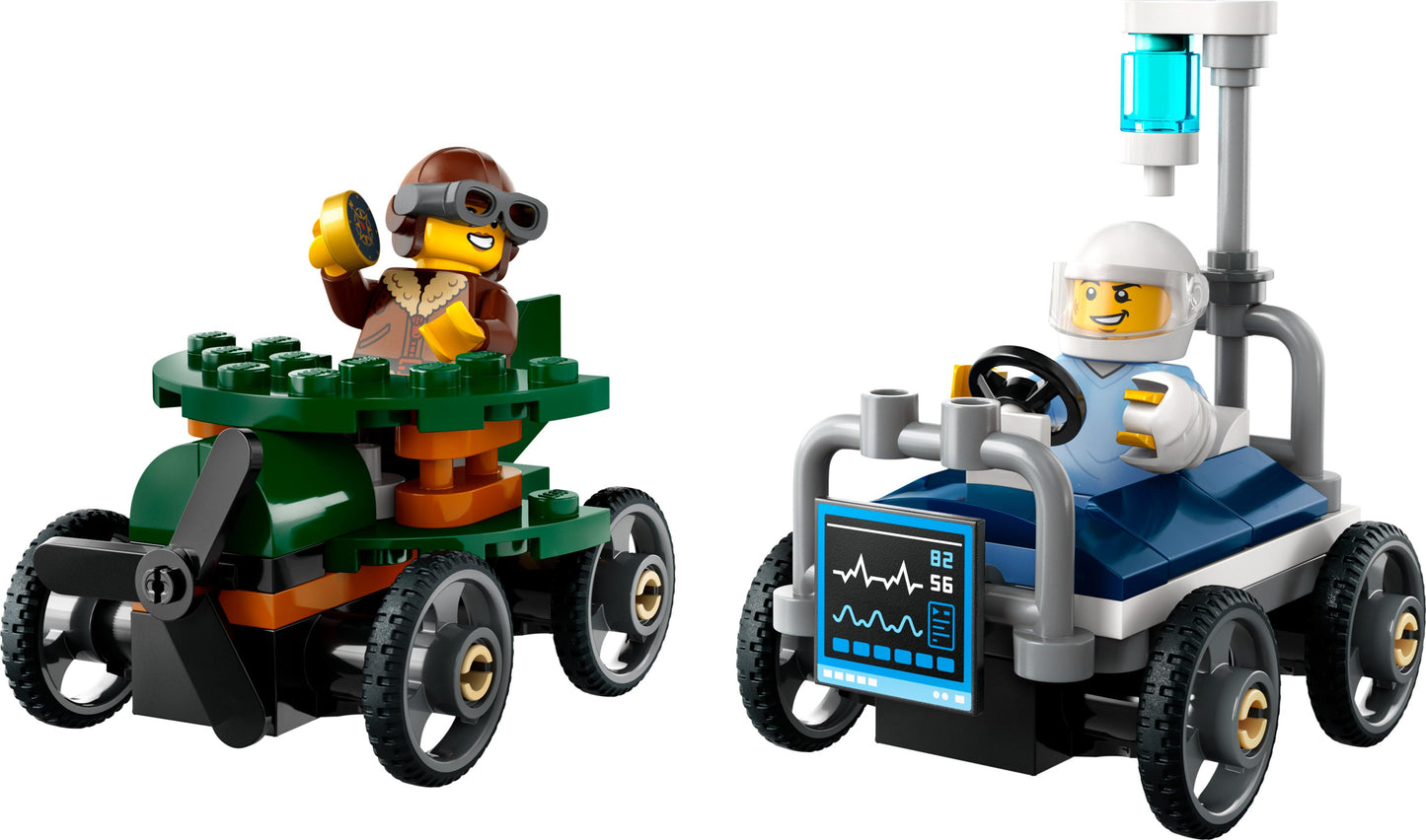 Lego City Great Vehicles 60459 Airplane vs. Hospital Bed Race Car Pack