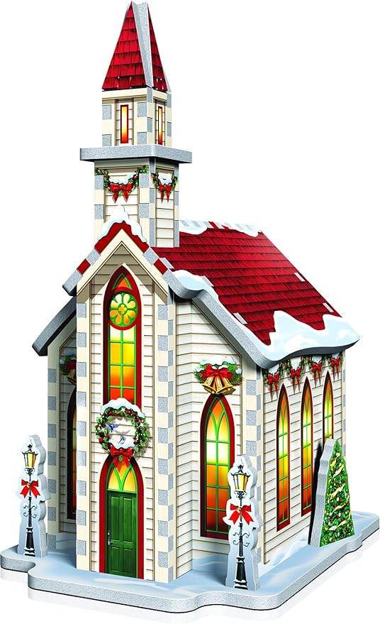 WREBBIT 3D Christmas Village Theme 3D Jigsaw Puzzle