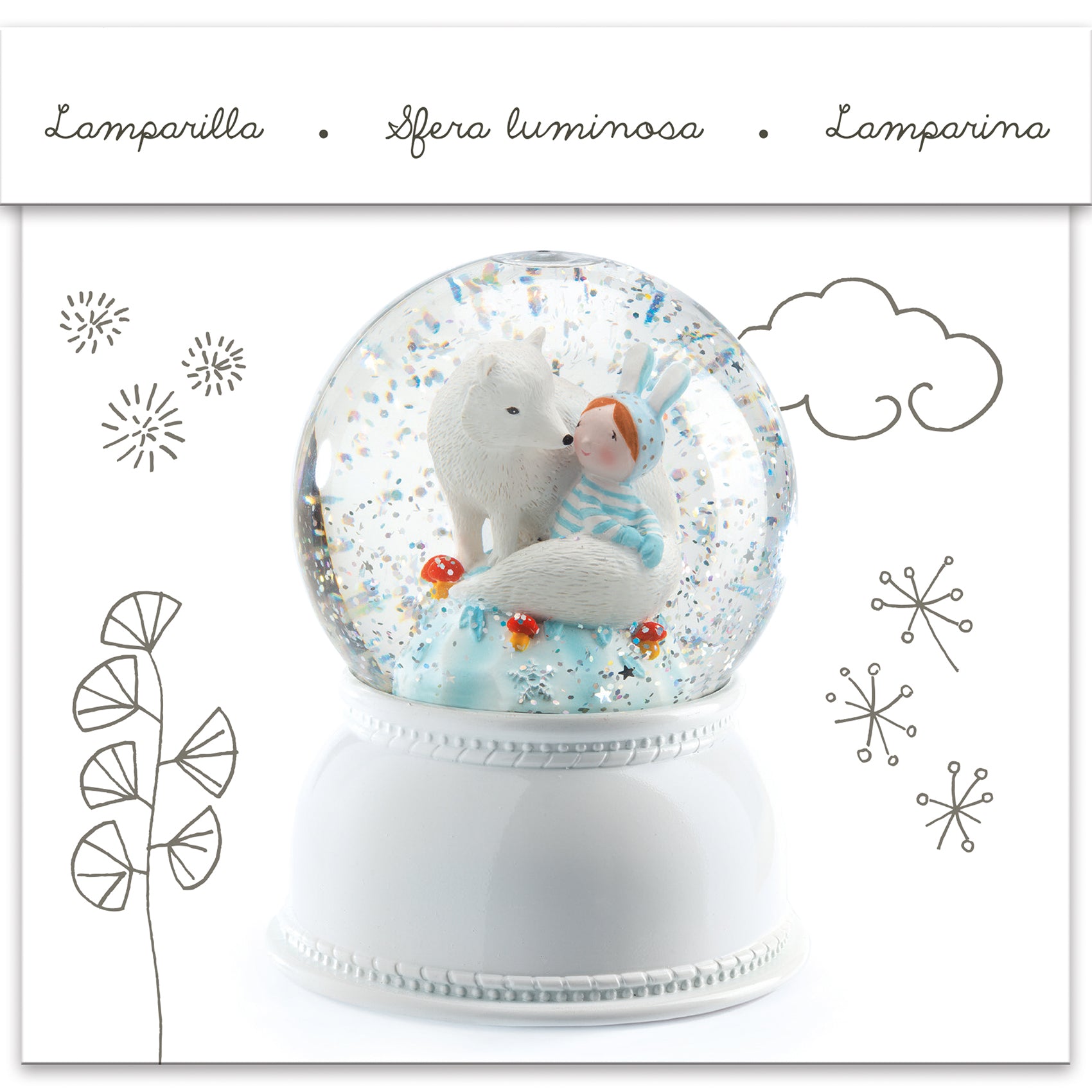 Djeco Lila & Pupi Snow Ball Night Lights