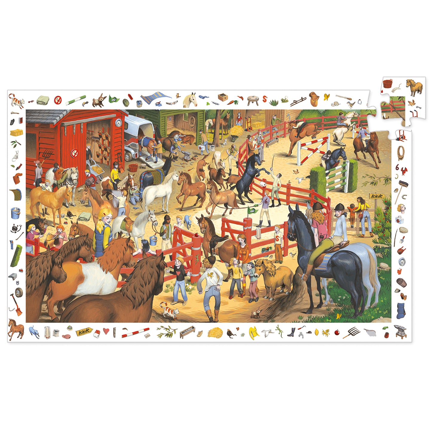 Djeco Horse Riding 200 Pcs Observation Jigsaw Puzzle
