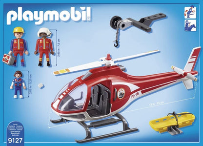 Playmobil 9127 Mountain Rescue Helicopter with Working Winch