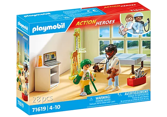 Playmobil 71619 Action Heroes: Paediatrician and Patient with Teddy Bear