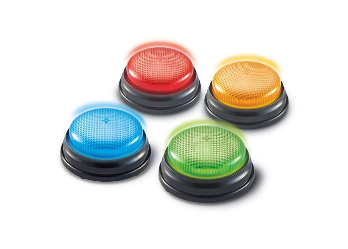 Learning Resources Lights And Sounds Buzzers (Set of 4)