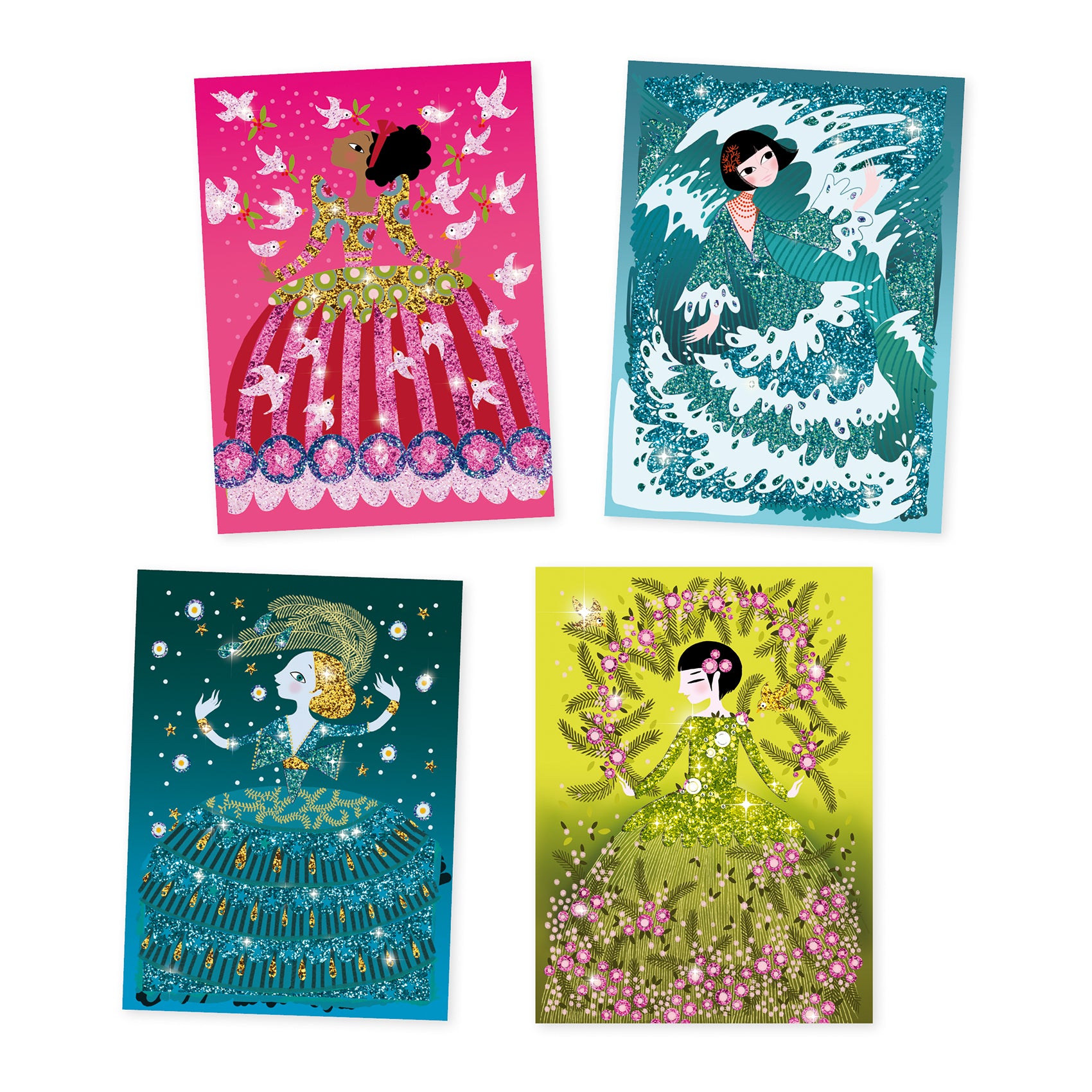 Djeco Glitter Boards Glitter Dresses