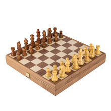 Manopoulos Wooden Chess Set In Inlaid Chessboard Case