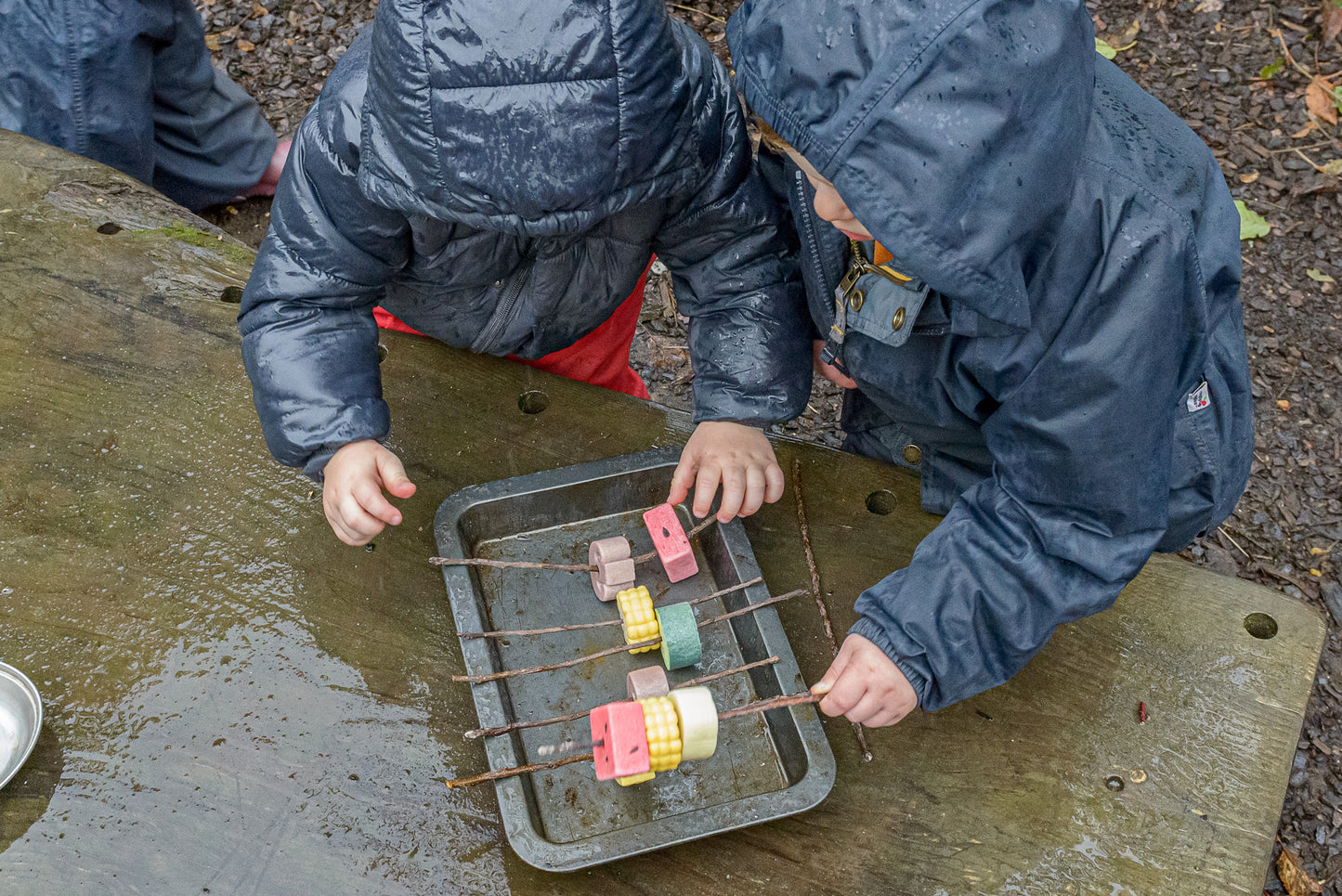 Yellow Door Sensory Play Stones – Threading Kebabs