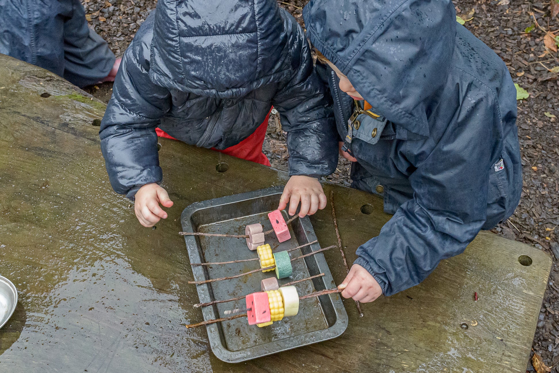 Yellow Door Sensory Play Stones – Threading Kebabs