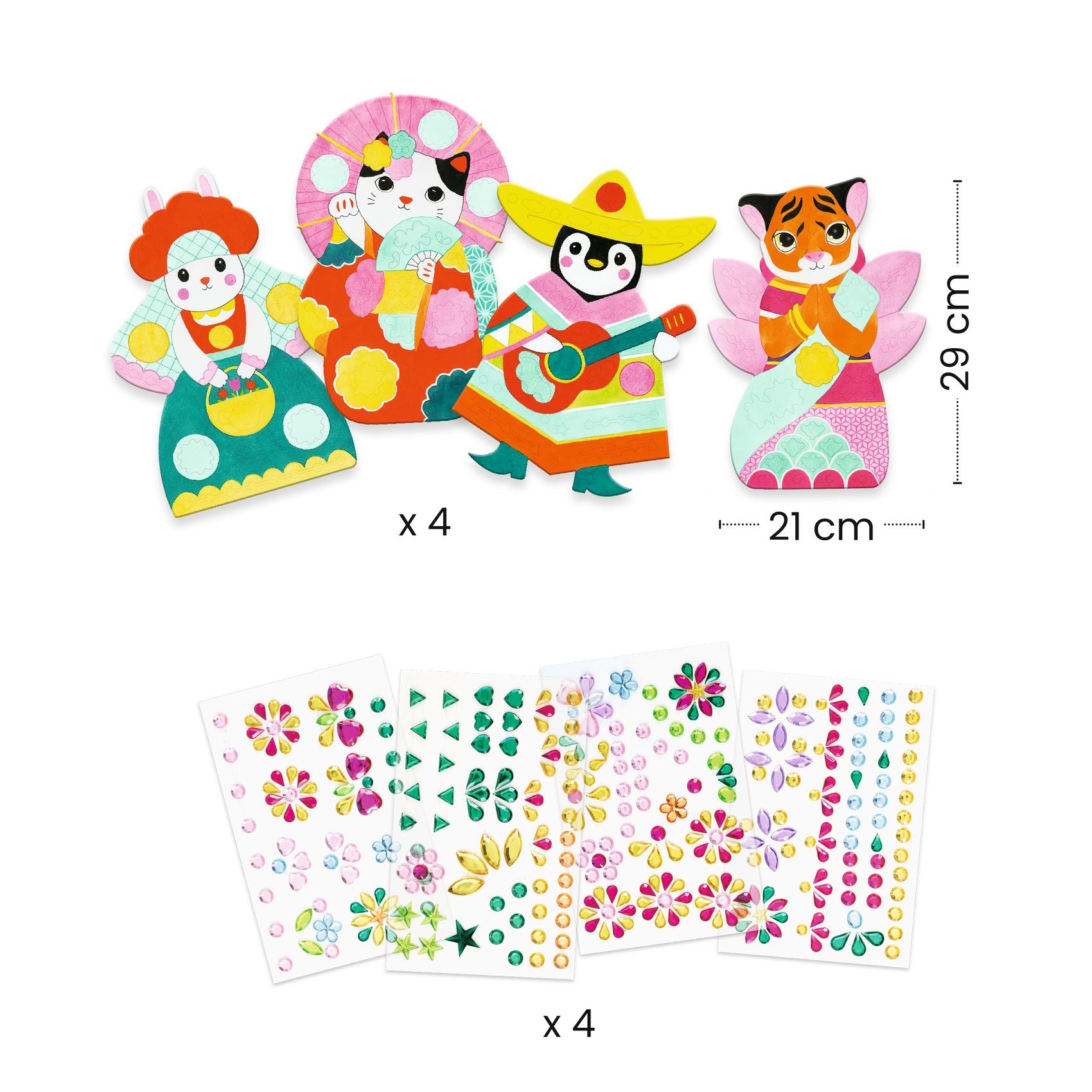 Djeco Collage Create With Stickers Rhinestones