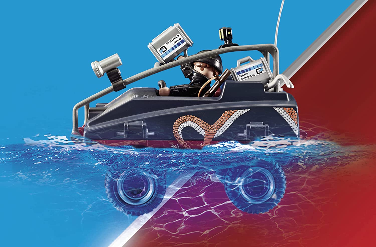 Playmobil 70781 City Action Police Parachute with Amphibious Vehicle