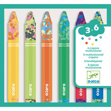 Djeco 6 Multicoloured Flower Crayons