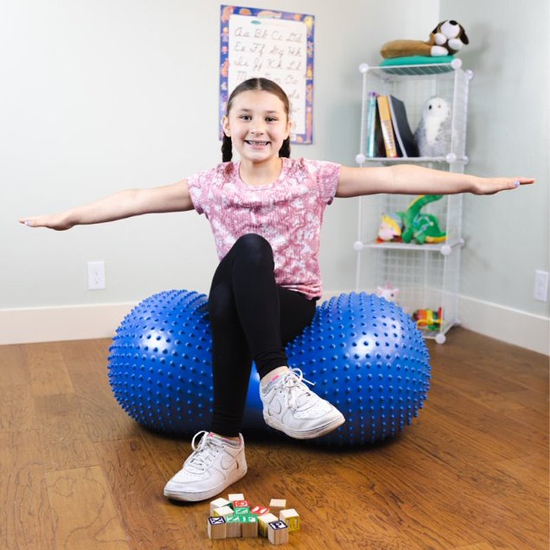 Playlearn Inflatable Sensory Roller With Tactile Nubs Peanut