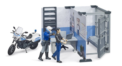Bruder Bworld Police Station W/Motorbike