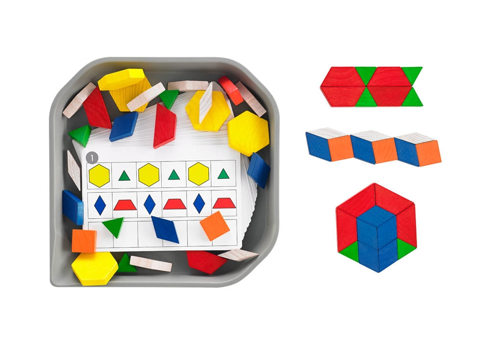 EDX Education Fun Play Wooden Pattern Blocks