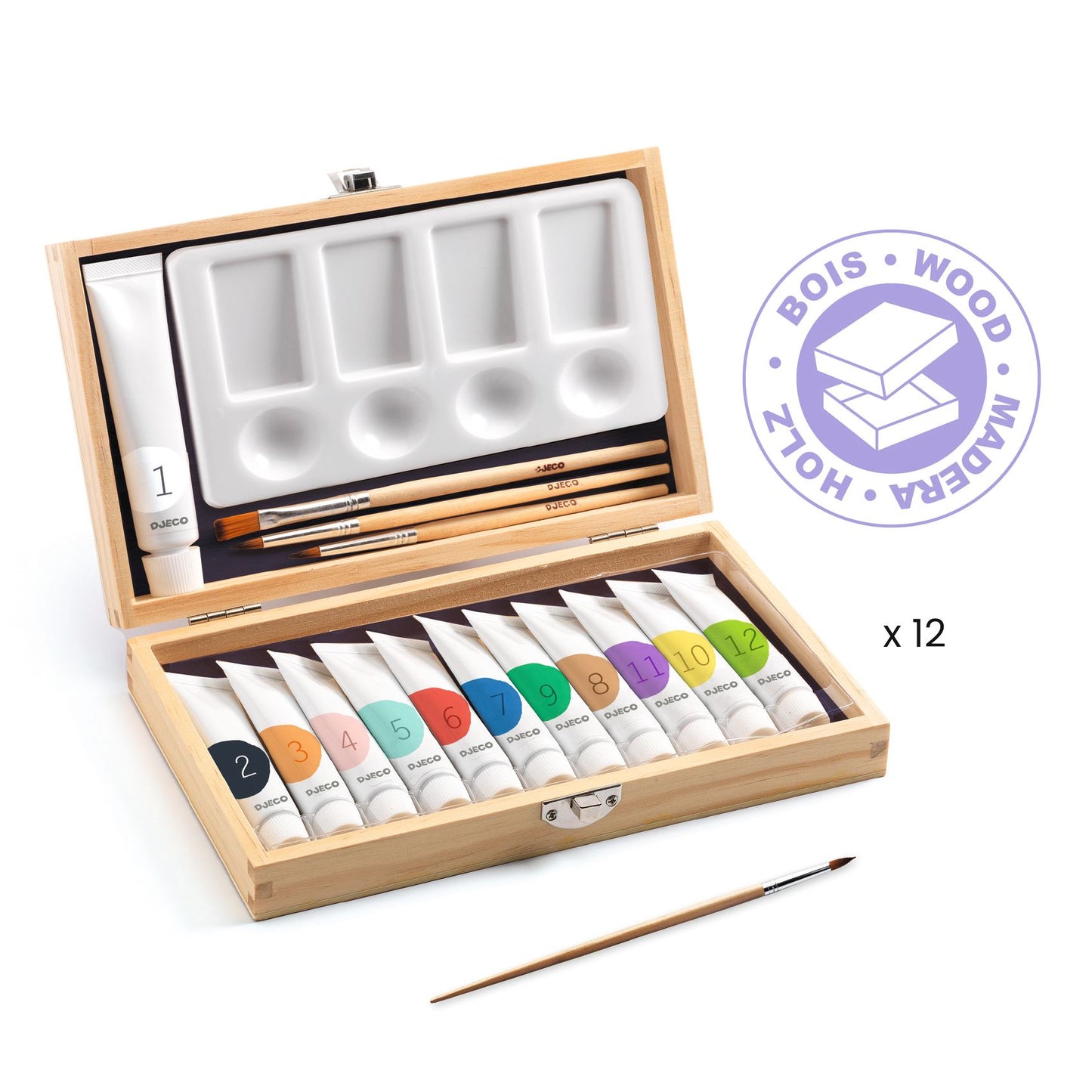 Djeco 12 Gouaches - Artist's Box Colours For Older Ones
