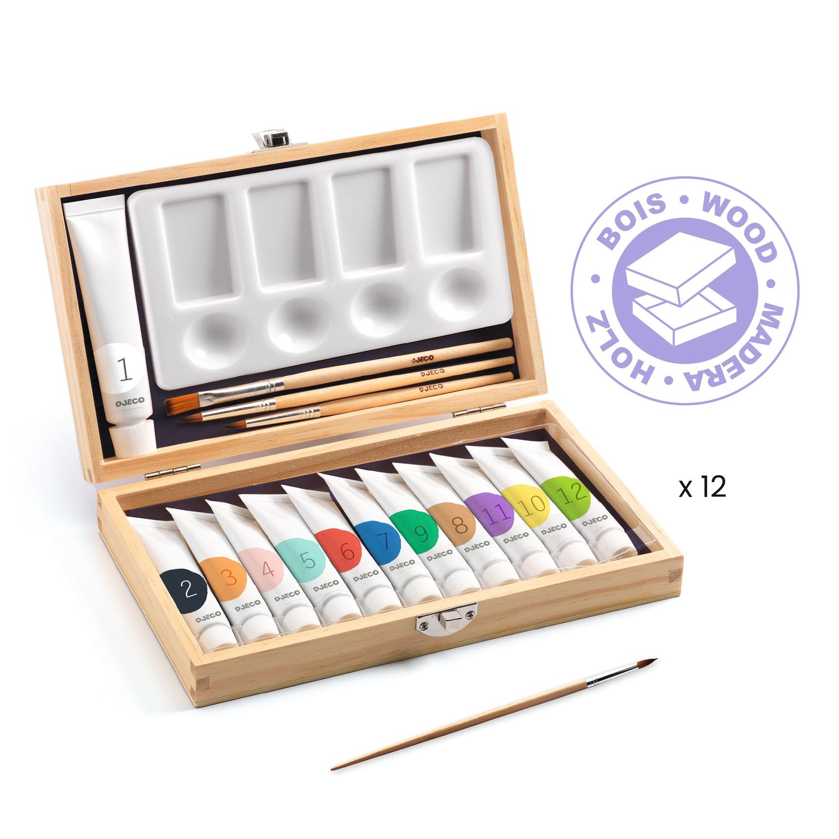 Djeco 12 Gouaches - Artist's Box Colours For Older Ones