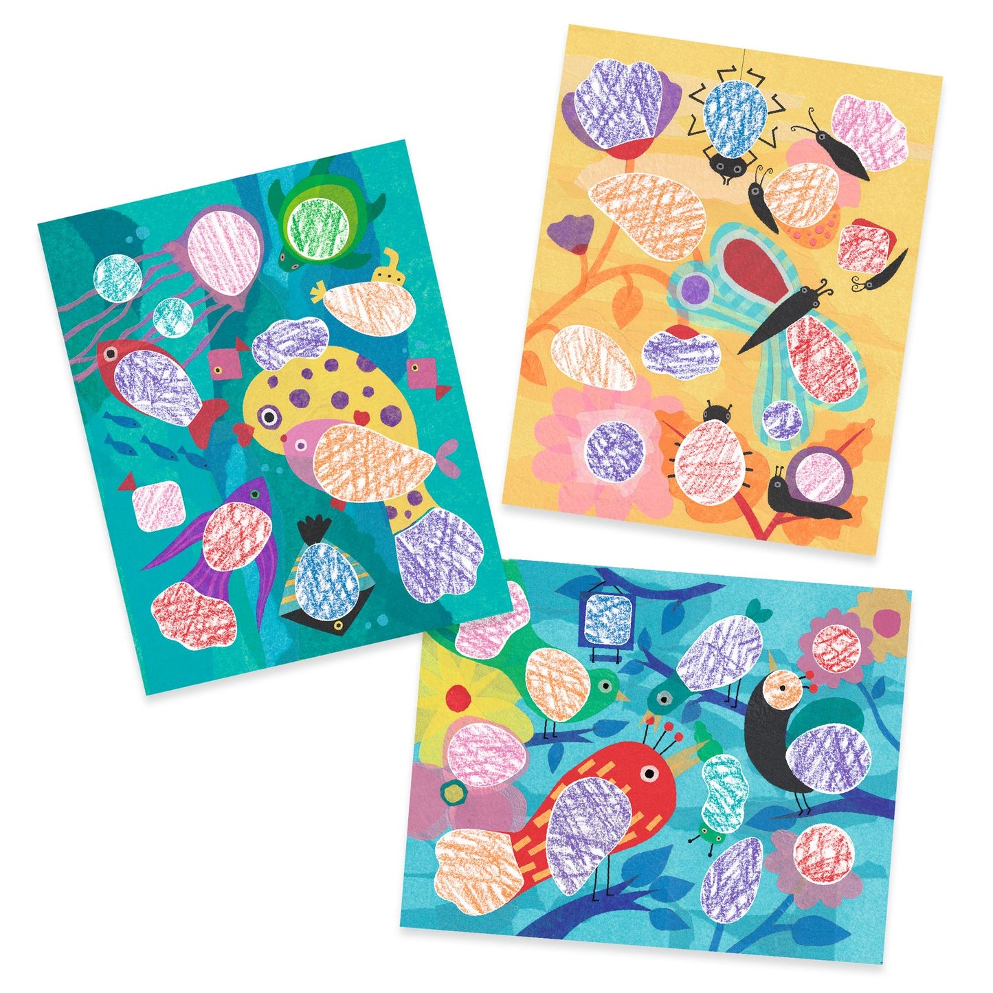 Djeco Fabulous Stencils Birdie & Co Colouring