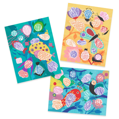 Djeco Fabulous Stencils Birdie & Co Colouring