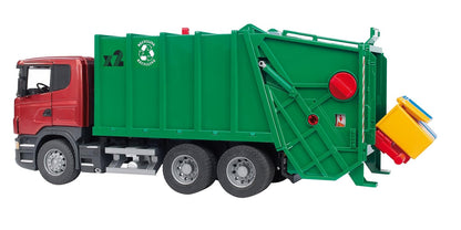 Bruder Scania R-Series Bin Lorry, Ruby Red/Green