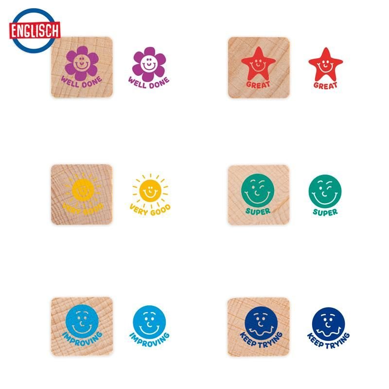 Trendhaus Motivation Wooden Teachers Stamps